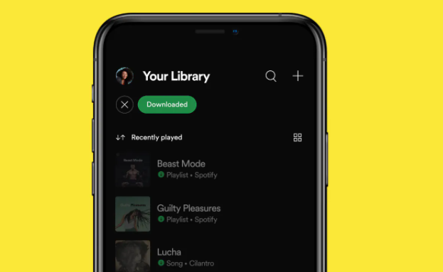 spotify为移动设备重新设计的库标签